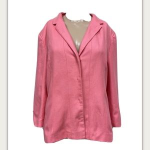 Peter Nygard Coral Snap Front Cotton Linen Blazer